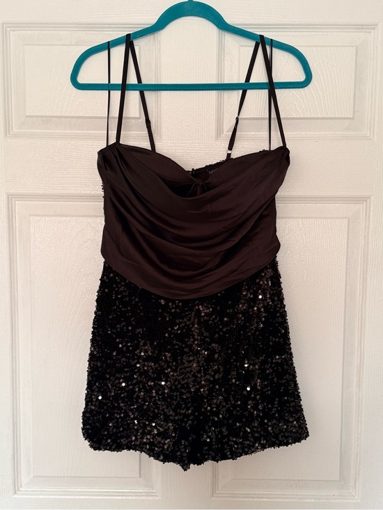 Fashion Nova Pants - Black Sequin Romper
